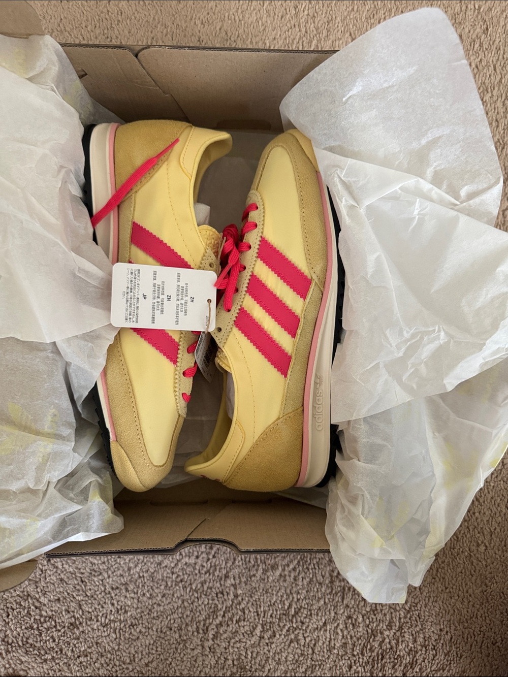 adidas Yellow and Pink SL 72 Retro Sneakers - Picture 9 of 9